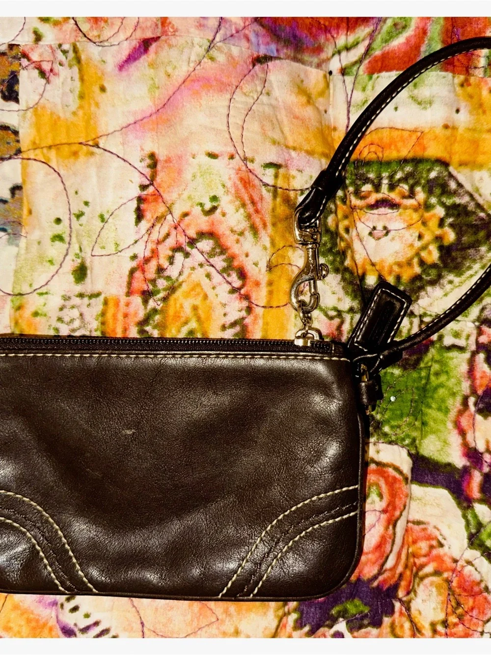 Coach Brown Leather Wristlet - Classic Women's Clutch